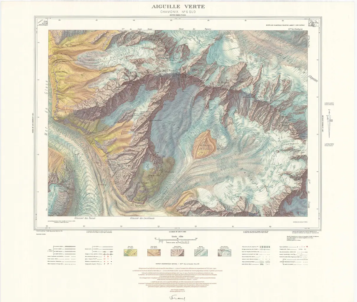 Carte du Mont Blanc au 1:10 000